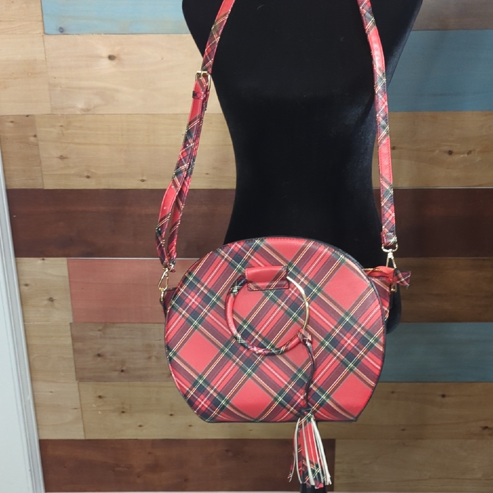 Cato Red Plaid Crossbody Bag